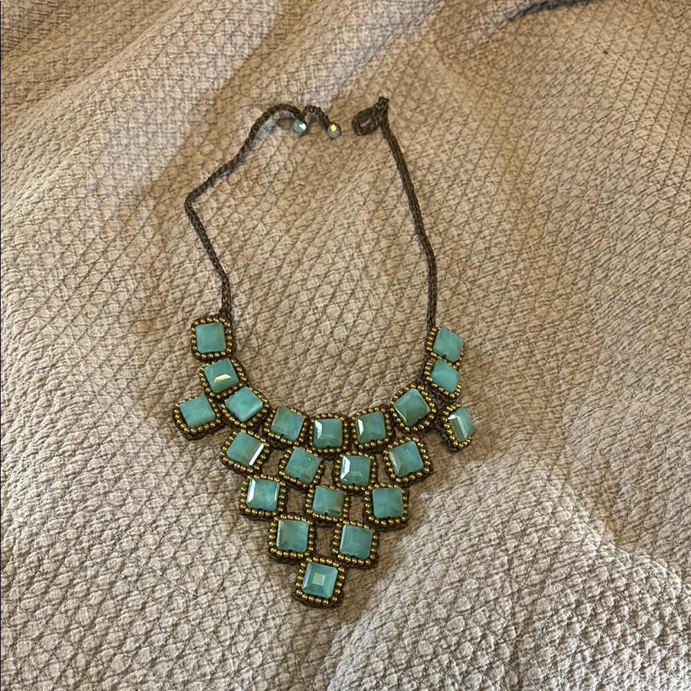 Elegant Costume Turquoise Statement Necklace